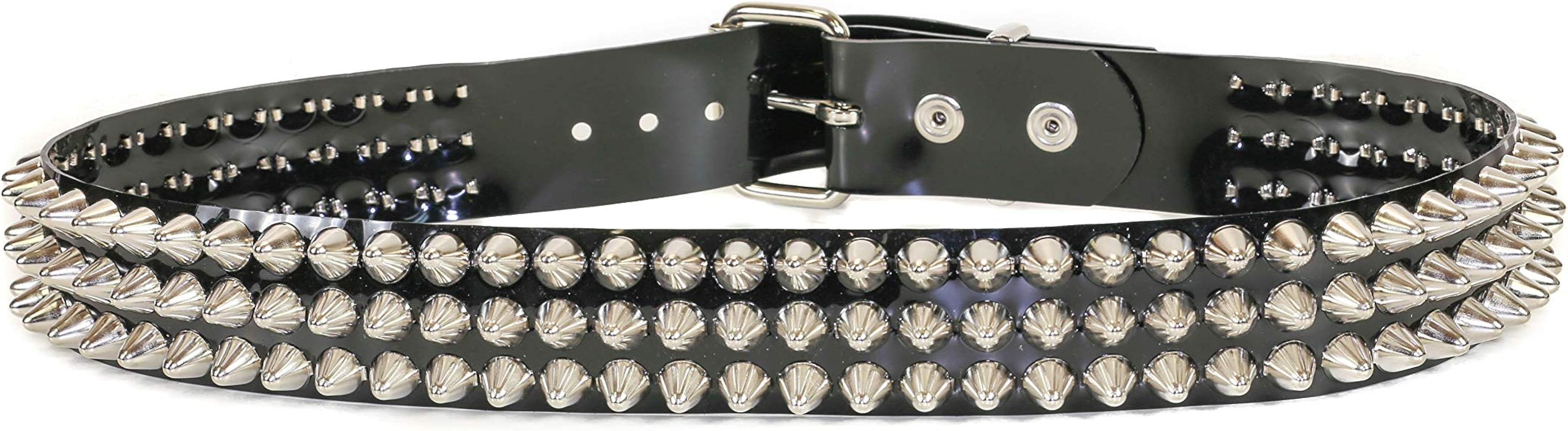 Amazon.com: UK77 Studded Belt PVC Shiny Black Vinyl USA Made